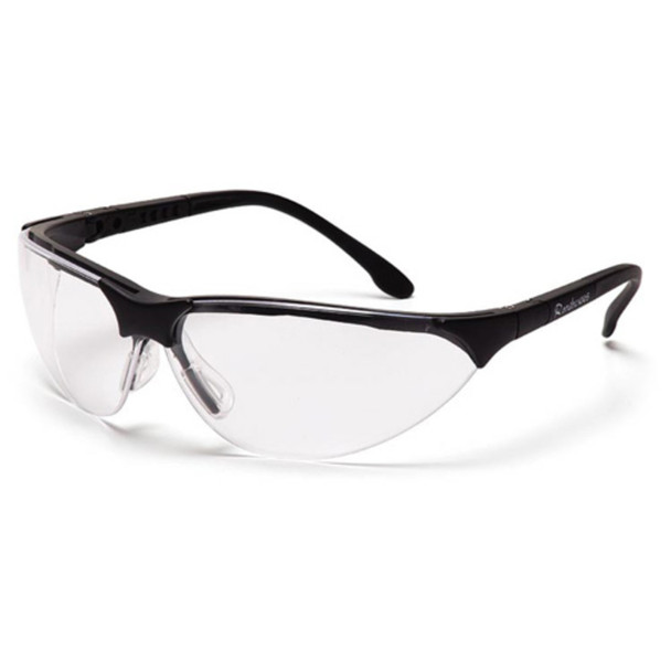 Pyramex Rendezvous Safety Glasses - Clear H2X Anti-Fog Lens - Black Frame