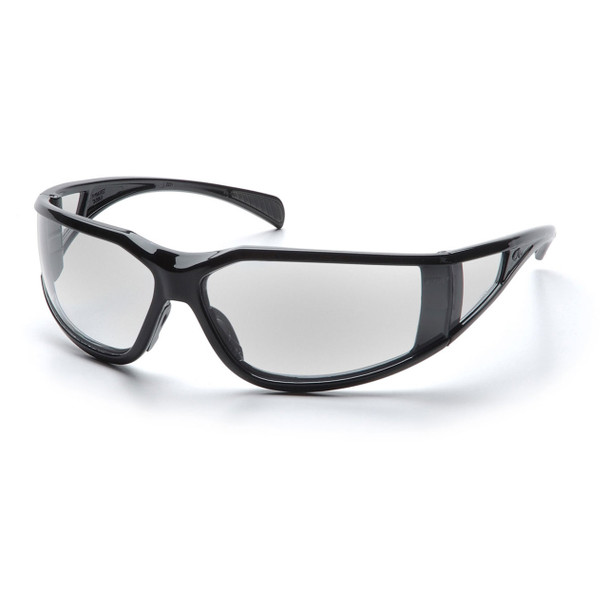 Pyramex Exeter Safety Glasses - Clear Anti-Fog Lens - Black Frame