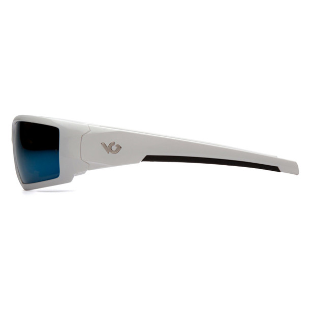 Venture Gear Pagosa Safety Glasses - Ice Blue Mirror Anti-Fog Lens - White Frame