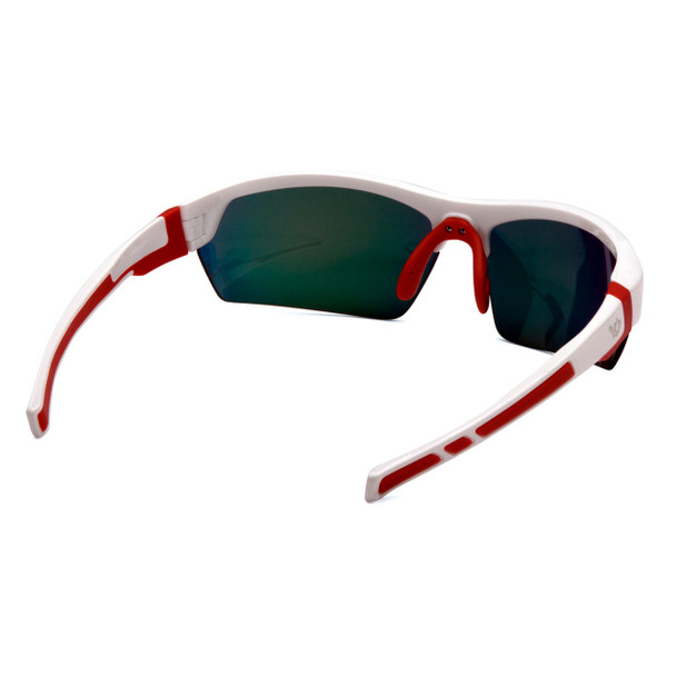 Venture Gear Tensaw Safety Glasses - Sky Red Mirror Anti-Fog Lens - White/Red Frame