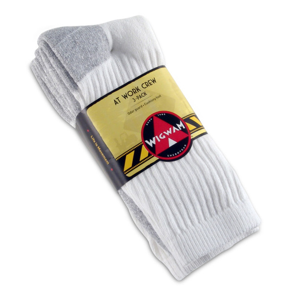 Wigwam At Work Crew 3-Pack Socks - White - S1221