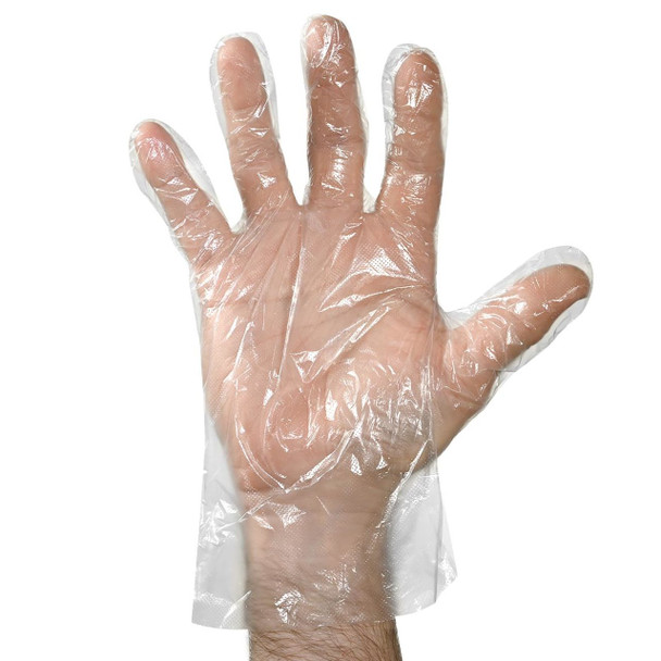 Disposable Poly Food Service Gloves - Clear - Box of 500 - (S, M, L)