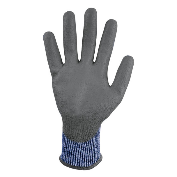 General Electric GG207 Blue/Gray ANSI A3 Cut Resistant PU Coated Gloves - Pack of 12 Pairs