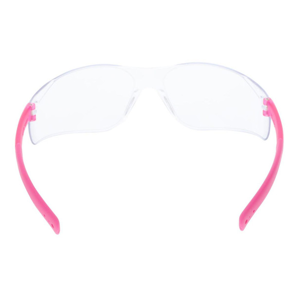 Crews BearKat Small Frame Pink Temple Safety Glasses - Clear Lens