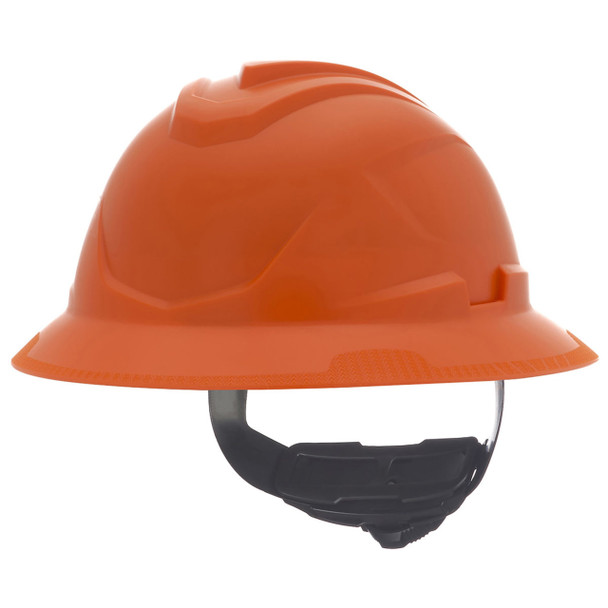 Orange MSA V-Gard C1 Full Brim Hard Hat with Fas-Trac III Suspension