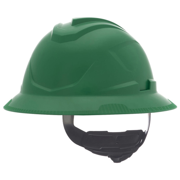 Green MSA V-Gard C1 Full Brim Hard Hat with Fas-Trac III Suspension