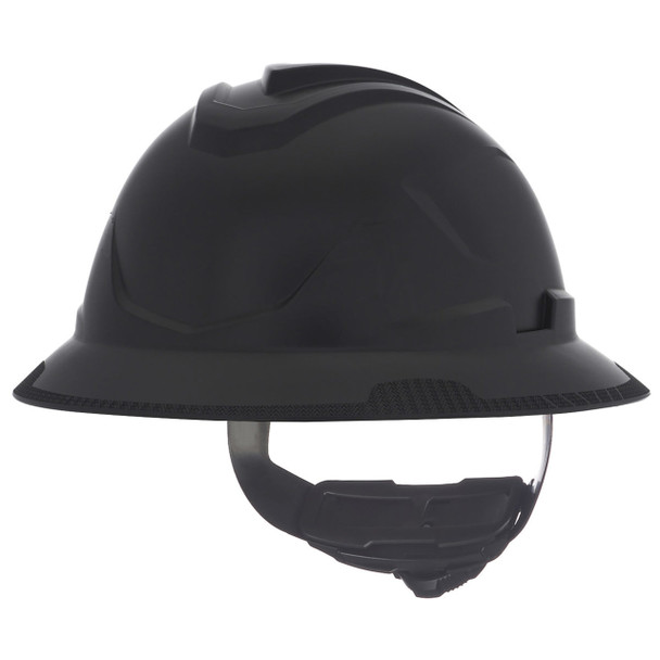 Black MSA V-Gard C1 Full Brim Hard Hat with Fas-Trac III Suspension