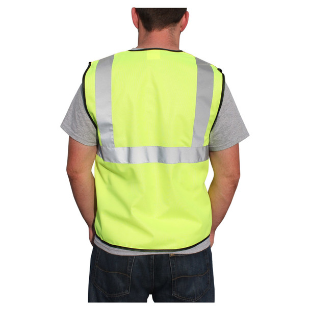 Rugged Blue Type R Class 2 High-Vis Economy Safety Vest - High Vis Yellow