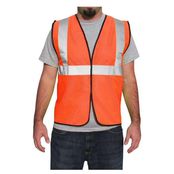 High Vis Orange Rugged Blue ANSI Class 2 Economy Mesh Safety Vest