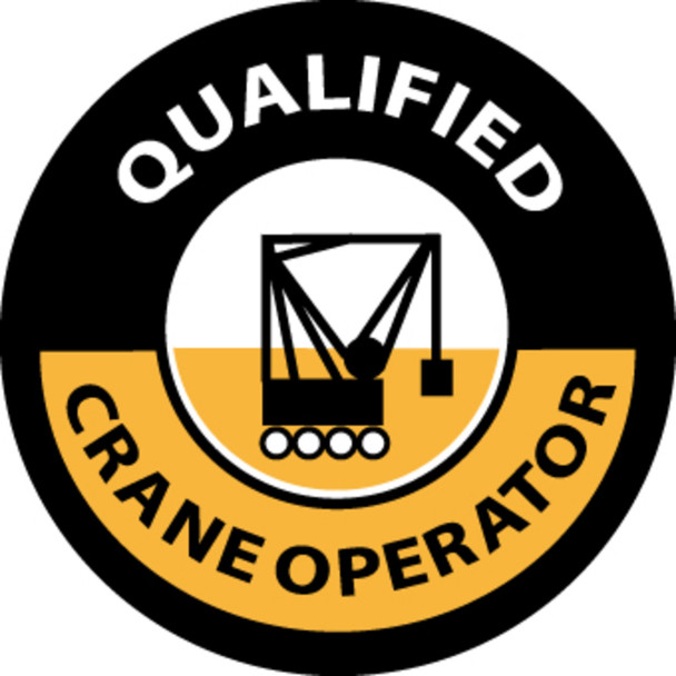 Qualified Crane Operator 2" Vinyl Hard Hat Emblem - 25 Pack