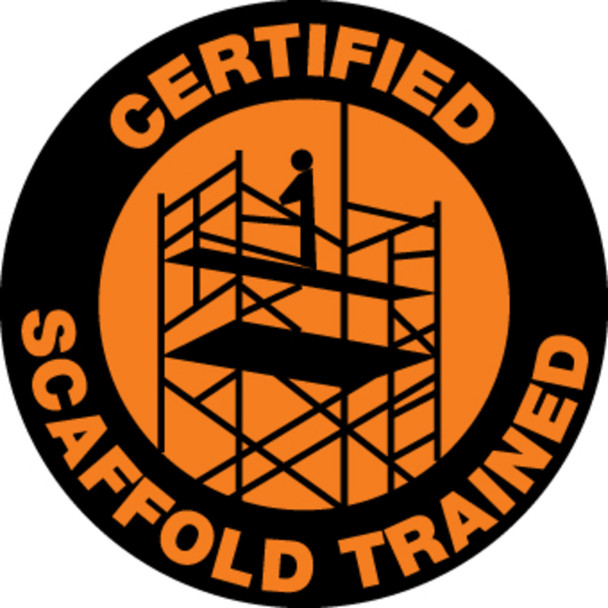 Certified Scaffold Trained 2" Vinyl Hard Hat Emblem - 25 Pack