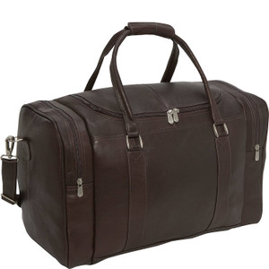 Challenger 21 Long Handcrafted Black Tooled Leather Carry-On Travel Weekender Duffle Bag 18RT05