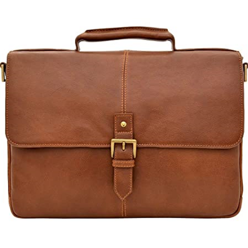 Charles Leather 15" Laptop Compatible Briefcase