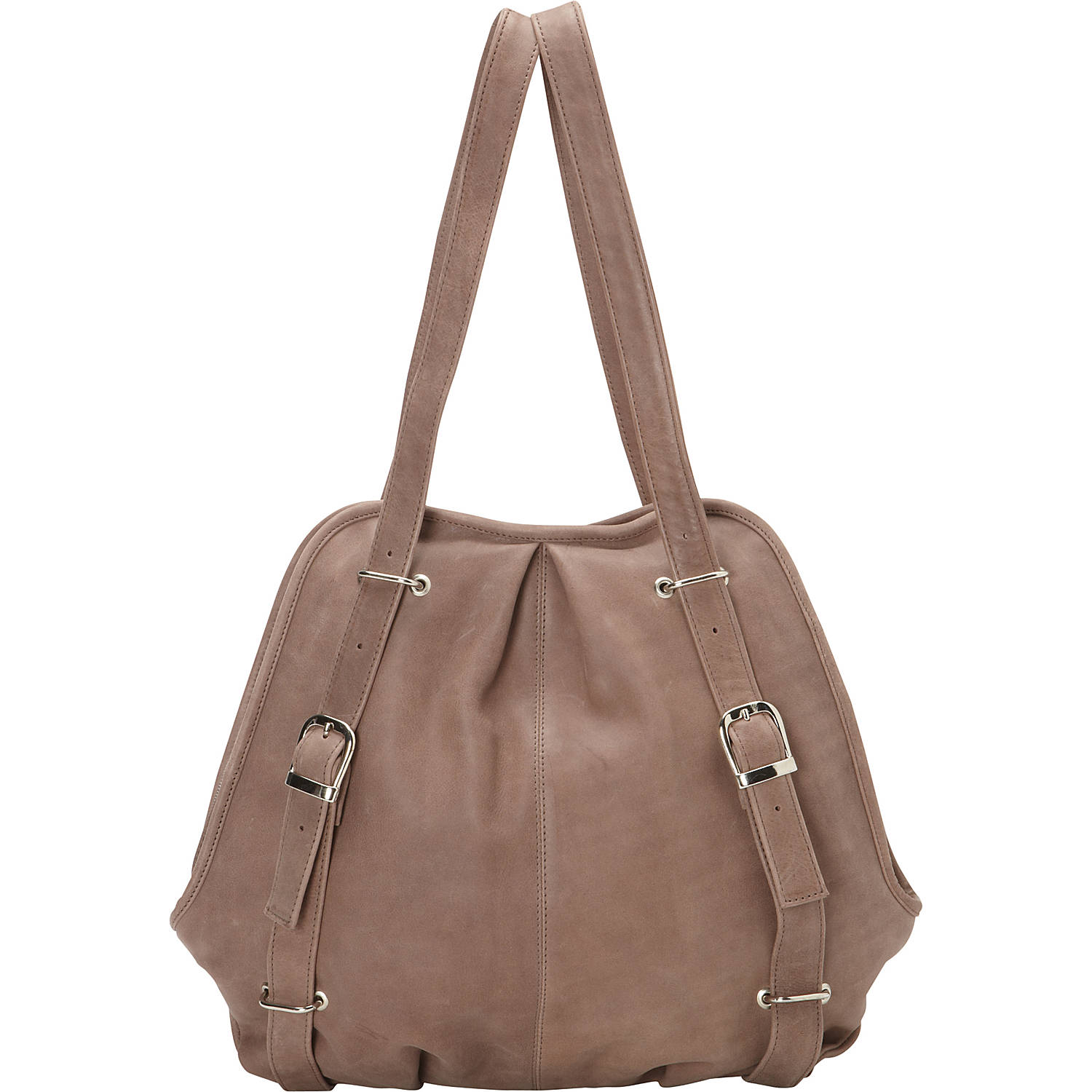 1342 Leather Backpack Purse Convertible Shoulder Bag with Buckle Flap S85 Camel Leather Convertible Backpack Shoulder Bag – Ruby Leather main image 4