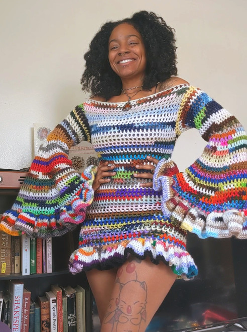 CUSTOM Scrap Yarn Maribelle Sweater Dress 