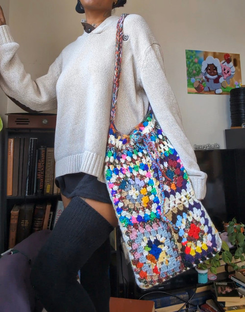 "Patchwork Quilt" Scrap Yarn Elissa Mosaic Bag READY TO SHIP 