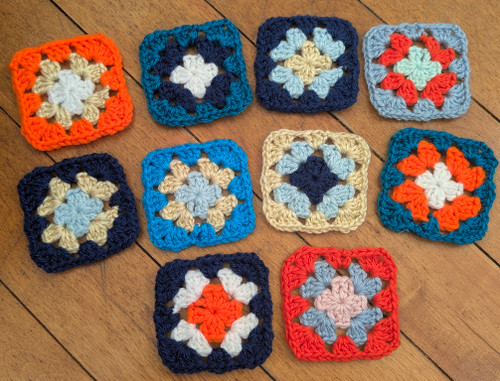 Set of 10 RANDOM Color 3" Granny Squares  Set of 10 RANDOM Color 3" Granny Squares