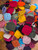 Lot of 50 Mini Crochet Granny Squares Mixed RANDOM Assorted Colors Approx 1"