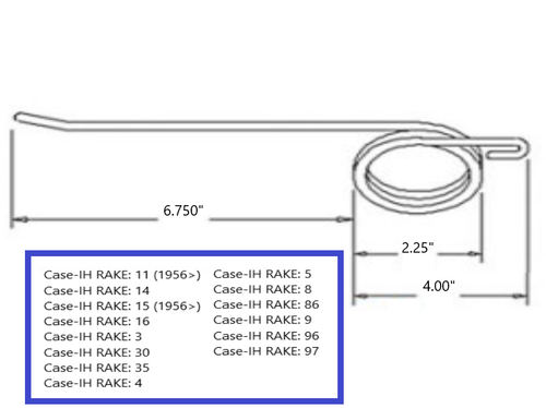 Rake Tooth fits several Case-International Harvester Rakes