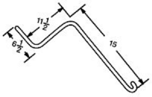 OTMA Wheel Rake Tine 6.5" x 11.5" x 15" Curved End w/ 0.281 Thick Wire