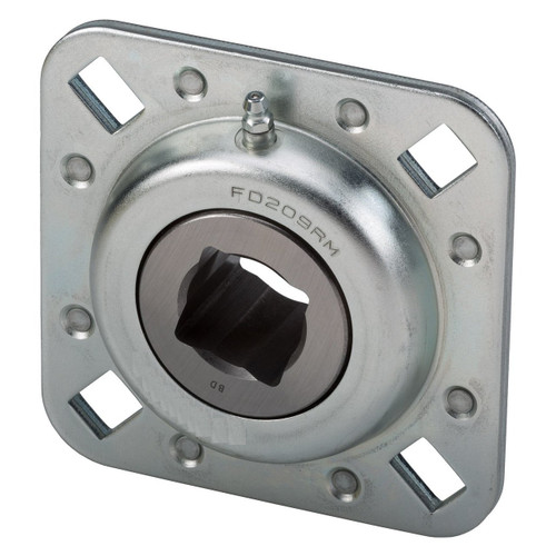 FD209RM, 1-1/8" Square Bore Four Bolt Flange Bearing,