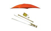 ROPS Orange Tractor Umbrella Canopy & Canvas Cover w/ Rollbar Mount