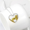Dachshund Heart Silver and Gold Necklace