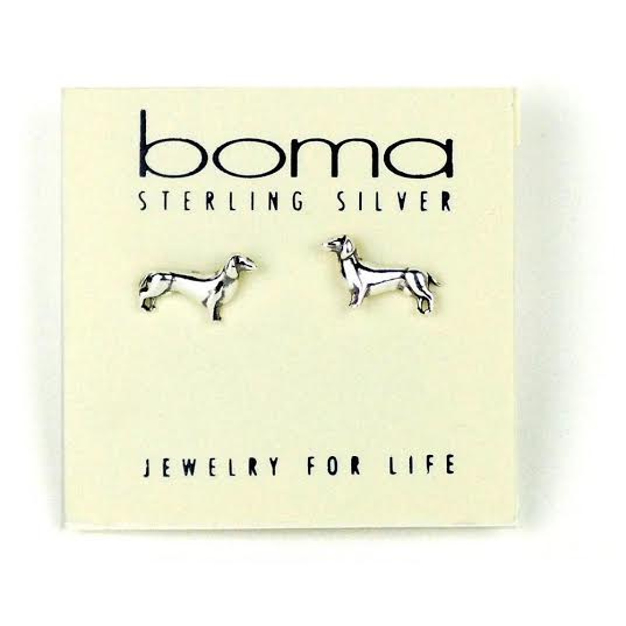 Sterling Silver Dachshund Earrings