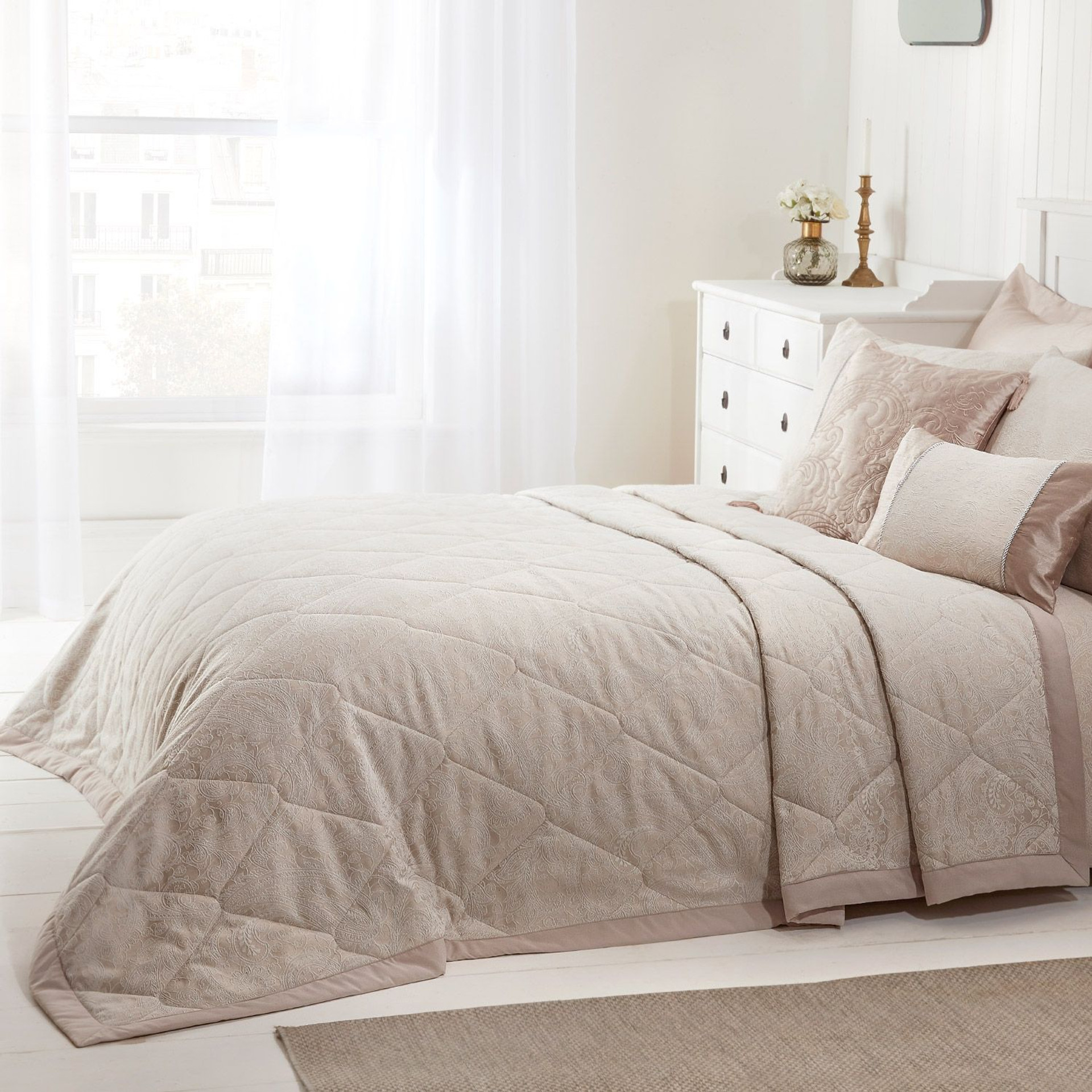 Julian Charles Paisley Natural Jacquard Duvet Cover JAK Hanson