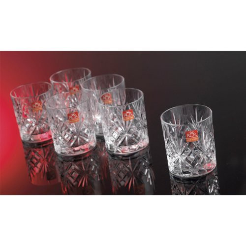 Set of 6 RCR Melodia Crystal Whiskey Glasses / Tumblers Brilliant