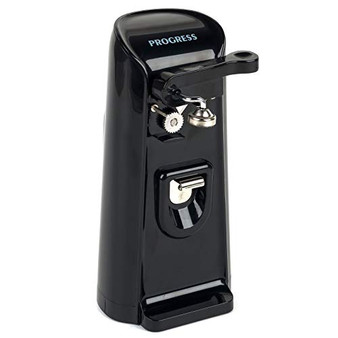 PROGRESS EK3589P 3-in-1 Hands Free Electric Tin Can, Knife Sharpener and Bottle Opener, 80 W, Black, 13 x 13 x 23 cm PROGRESS EK3589P 3-in-1 Hands Free Electric Tin Can, Knife Sharpener and Bottle Opener, 80 W, Black, 13 x 13 x 23 cm