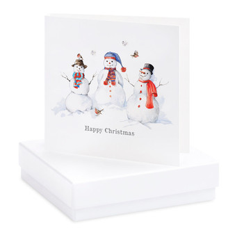 Crumble & Core - Earrings on a gift Card - Happy Christmas Snowmen  - CE265