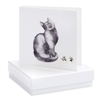 Crumble & Core - Earrings on a gift Card - Cat - CE077