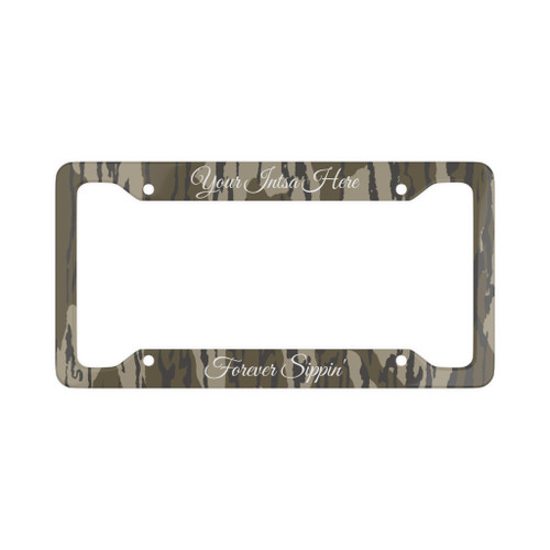 Forever Sippin Bark Camo Custom License Plate Frame Forever Sippin Bark Camo Custom License Plate Frame