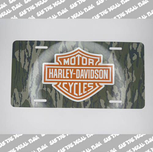 Bark Camo Harley License Plate (orange) Bark Camo Harley License Plate (orange)