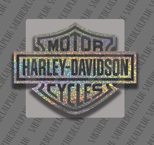 6" Harley Davidson - Holo Flake 6" Harley Davidson - Holo Flake