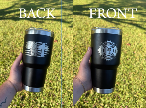 Chester Fireman Cross 30oz Tumbler (Black)