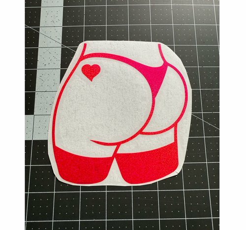8x8" Booty with Heart - Pink Flake 8x8" Booty with Heart - Pink Flake