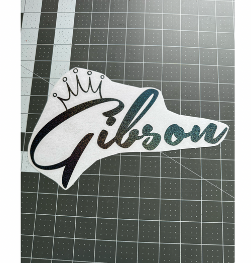 12" Gibson w/ Crown - Black Holo Flake 12" Gibson w/ Crown - Black Holo Flake