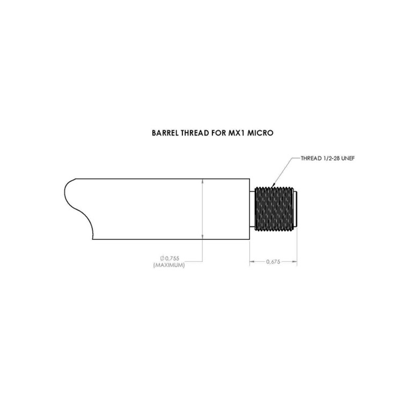 Cadex MX1 Micro Muzzle Brake for AR15, 1/2-28 for .223/5.56 - Black