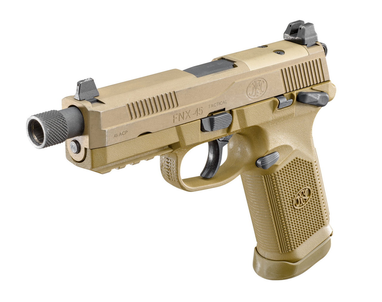 FN FNX-45 Tactical Pistol 15 rnd 45 ACP night sights -FDE