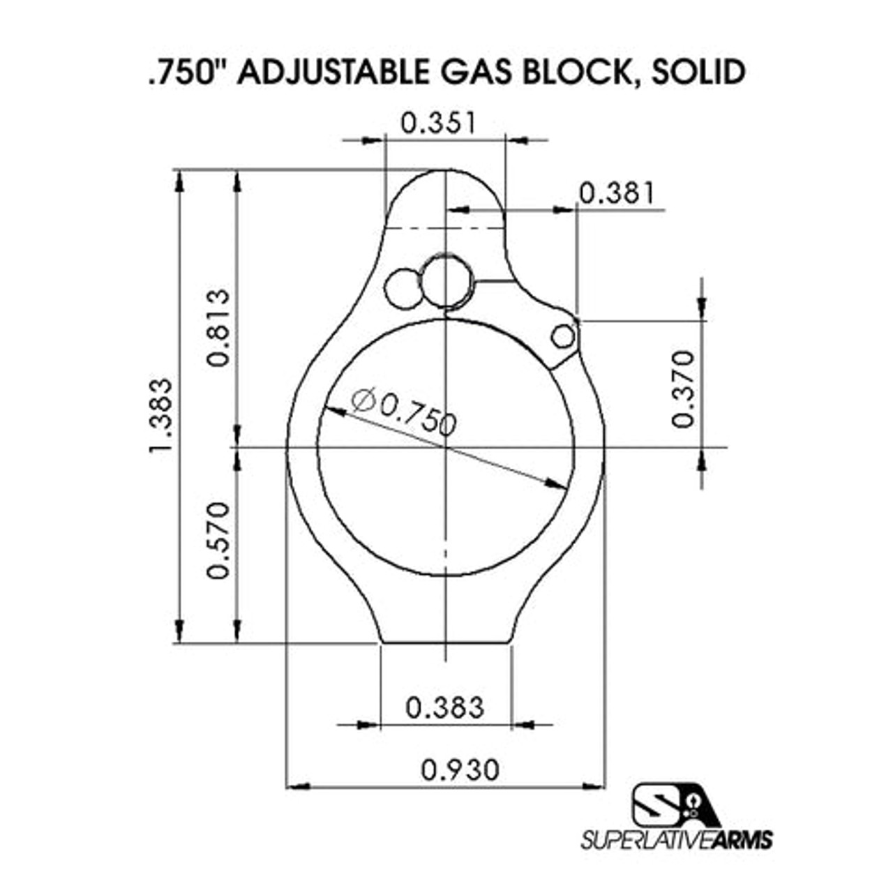 Superlative Arms Titanium Adjustable Gas Block Bleed Off (Clamp