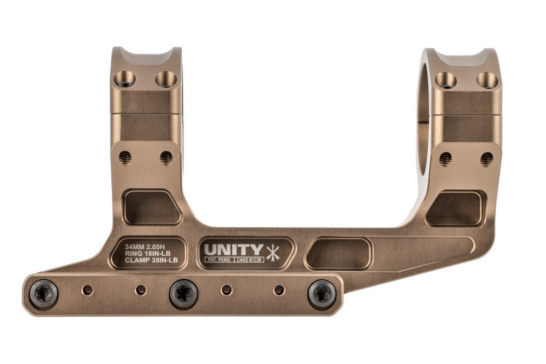 Unity Tactical FAST Scope Mount for LPVO - 34mm FDE|