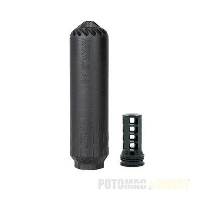 HUXWRX Flow 7.62 Ti Suppressor in Black with muzzle brake