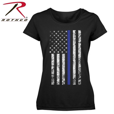 Rothco Women's Thin Blue Line Longer T-Shirt - XXL