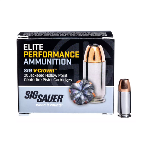 Sig 9MM, 115 gr, Elite V-Crown, JHP, box of 20 