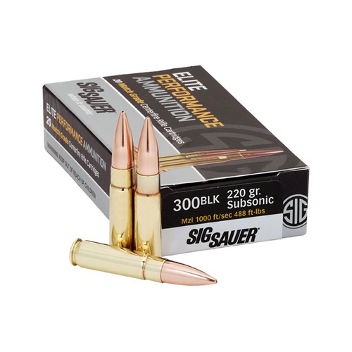 Sig 300 BLK, 220 gr, Subsonic Elite Match OTM ammunition, box of 20