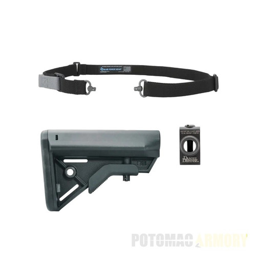 Blue Force Gear M4 Sling Kit in black showing stock and rail mount