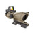 Trijicon ACOG ECOS 4x32 Dual Illuminated TA31 FDE Green Crosshair with RMR and QD slightly isometric view of right front
