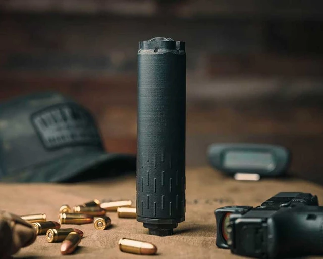 HUXWRX FLOW 9K TI 9mm Titanium Pistol Suppressor - Black